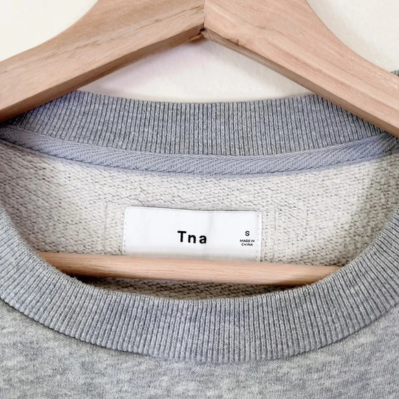 Aritzia TNA Logo Front Gray  Crew Neck Sweater - Picture 10 of 16
